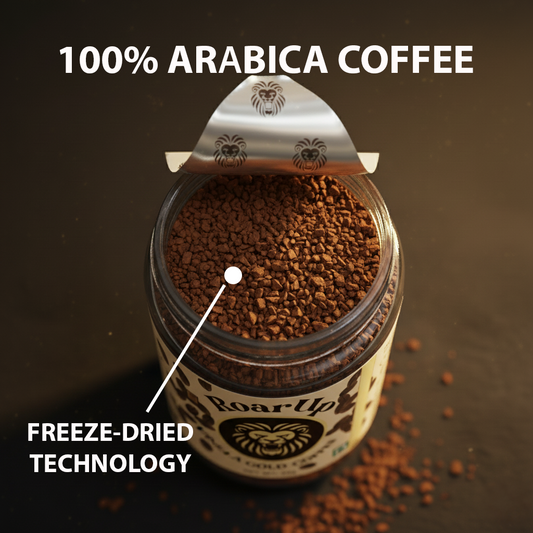 RoarUp Instant Coffee 25gm Jar – 100% Pure Freeze-Dried Arabica Vanilla Flavoured Coffee