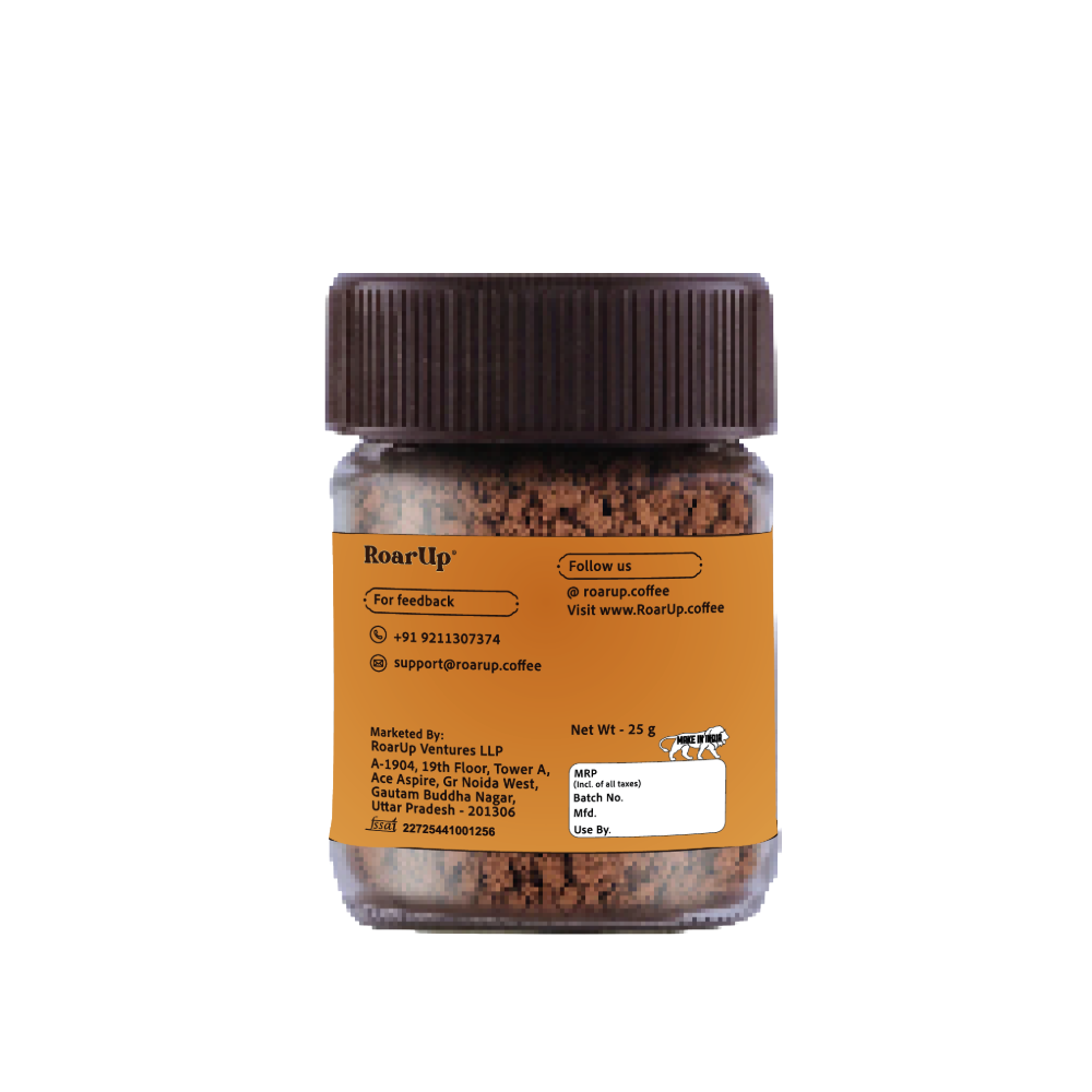 25gm Jar – 100% Pure Freeze-Dried Arabica Caramel Flavoured Coffee