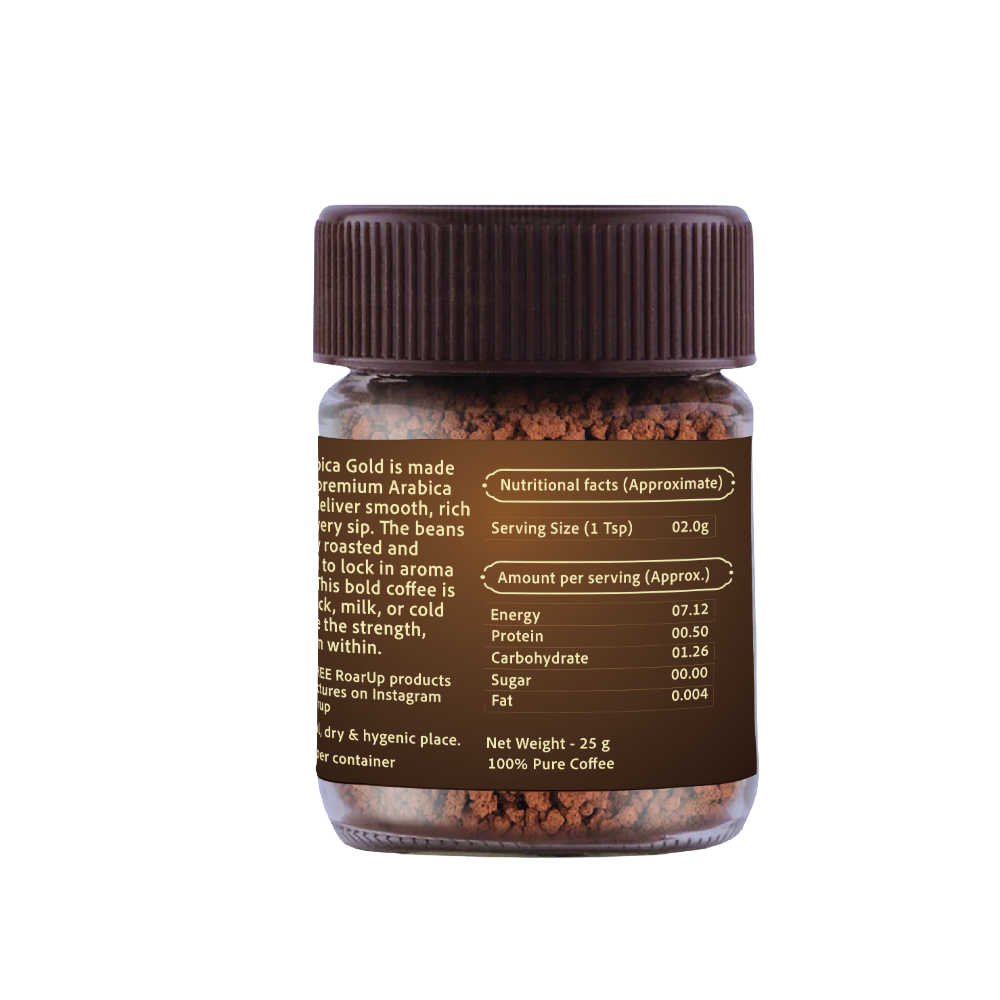 25gm Jar – 100% Pure Freeze-Dried Arabica Coffee