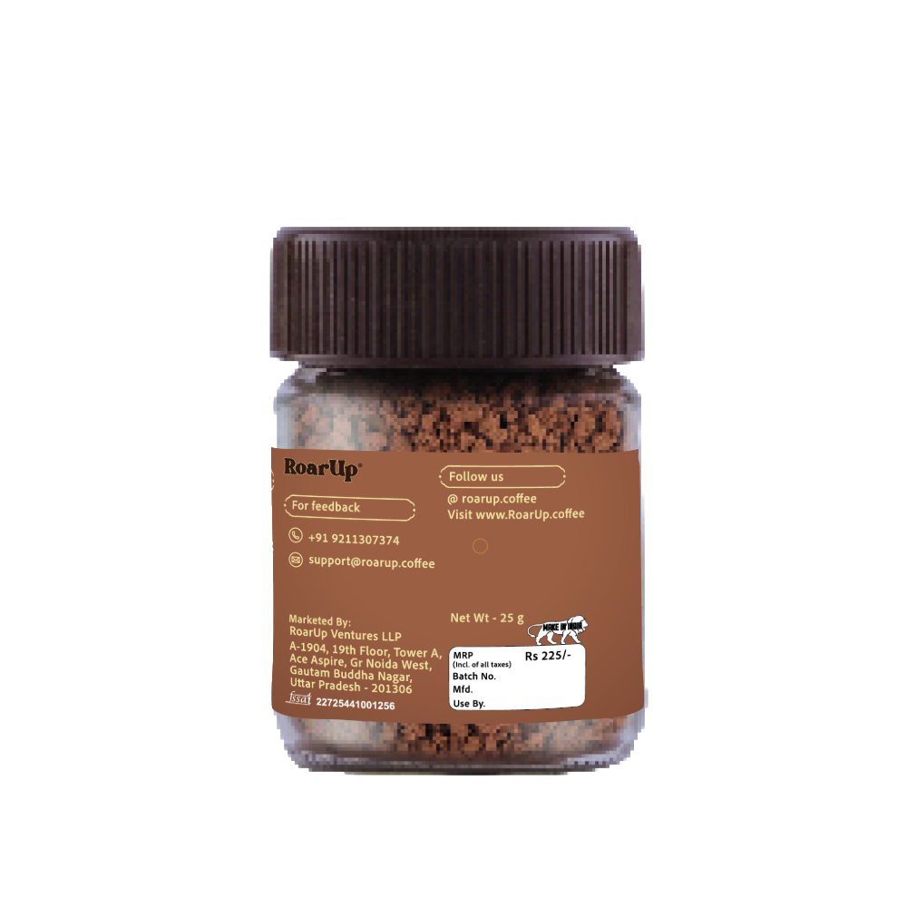 25gm Jar – 100% Pure Freeze-Dried Arabica Hazelnut Flavoured Coffee