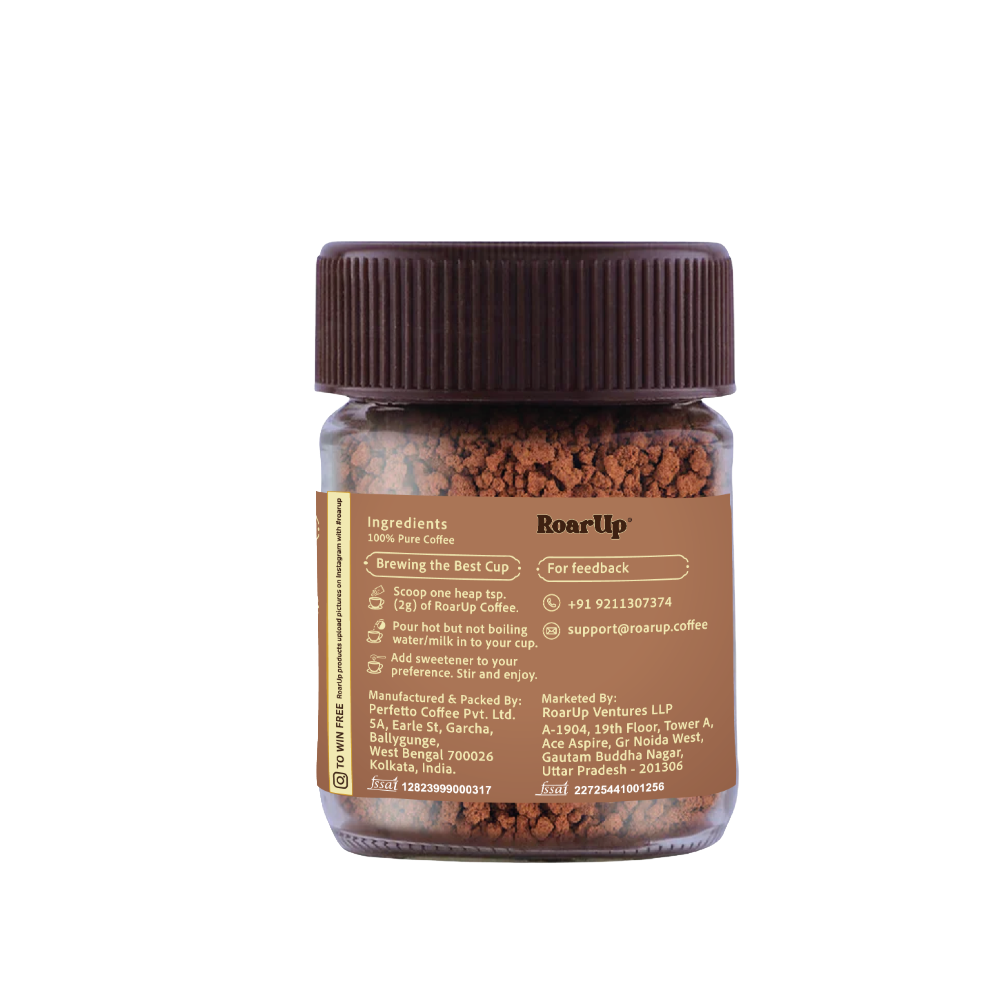 25gm Jar – 100% Pure Freeze-Dried Arabica Hazelnut Flavoured Coffee