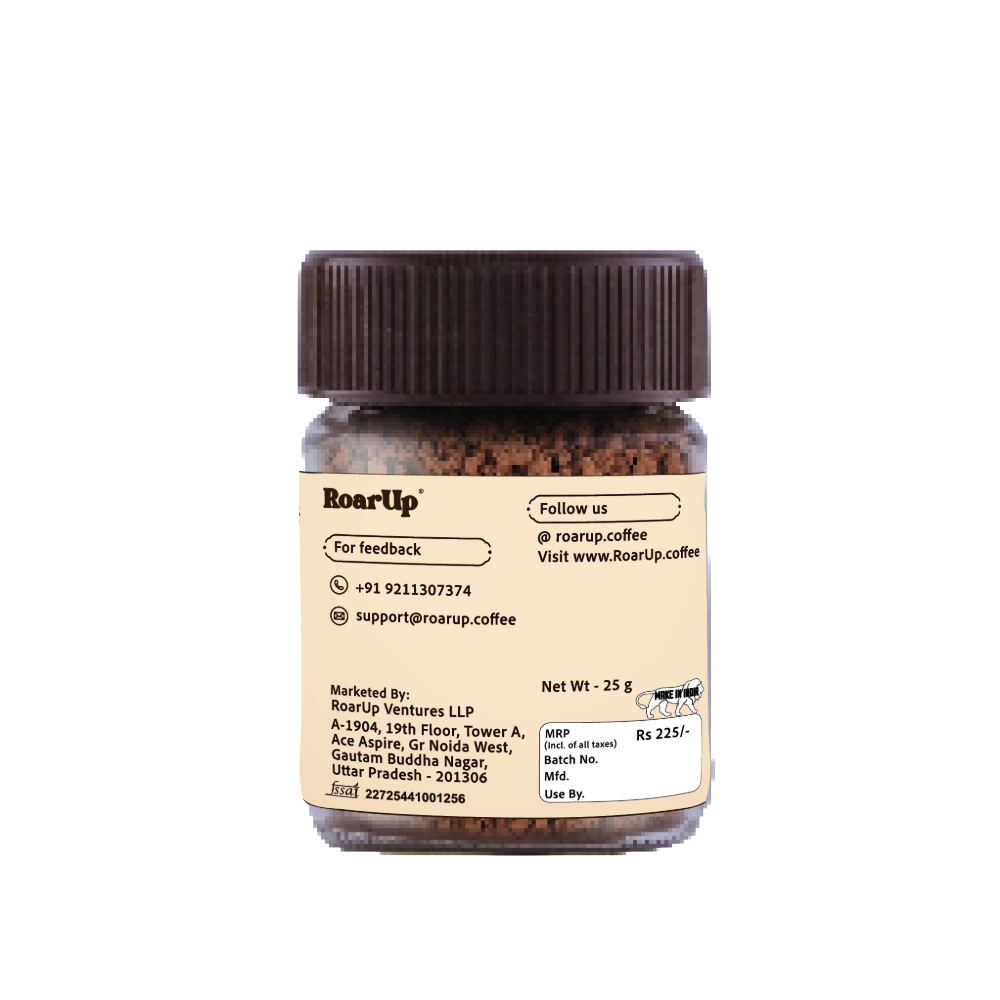 25gm Jar – 100% Pure Freeze-Dried Arabica Vanilla Flavoured Coffee