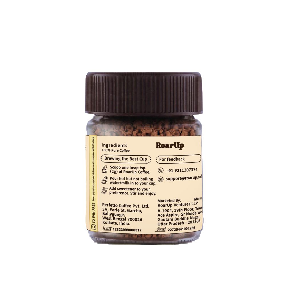 25gm Jar – 100% Pure Freeze-Dried Arabica Vanilla Flavoured Coffee