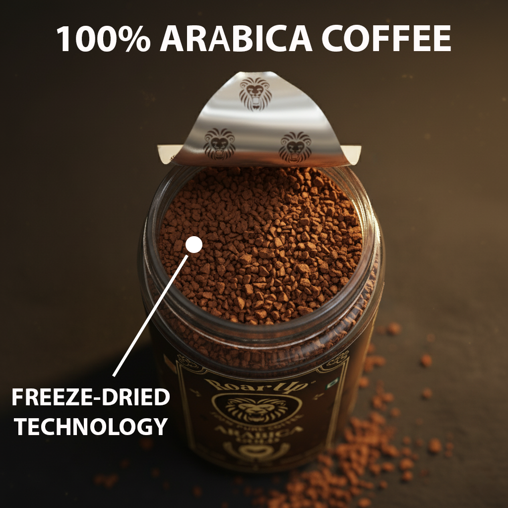 50gm Jar – 100% Pure Freeze-Dried Arabica Coffee