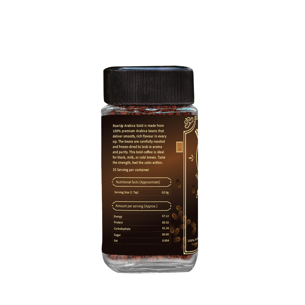 50gm Jar – 100% Pure Freeze-Dried Arabica Coffee