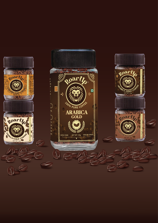 The RoarUp Signature Duo | 1x50g Gold Jar + 1x25g Flavoured Jar